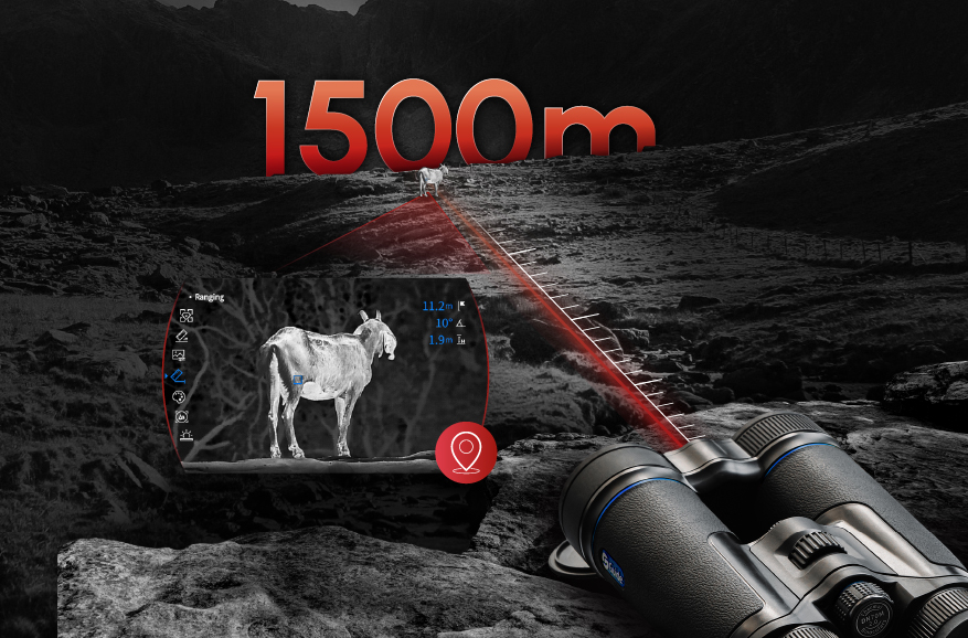 Wbudowany dalmierz laserowy o zasięgu 1500 m <br> Precyzyjne namierzanie
