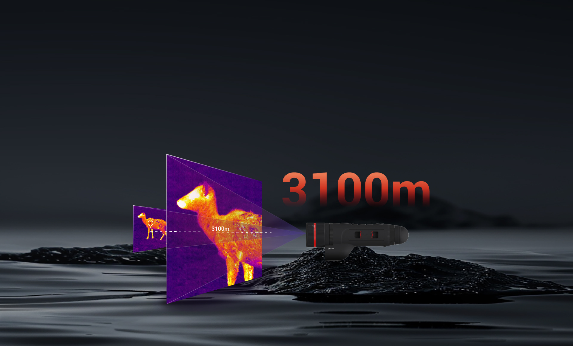 3-krotny zoom optyczny, zasięg wykrywania do 3100 m